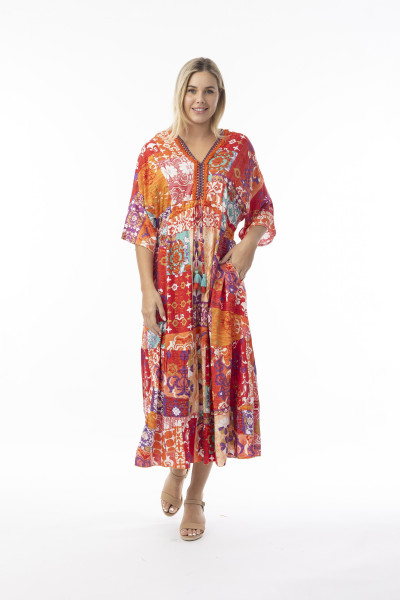 Araya Dress V Maxi Print