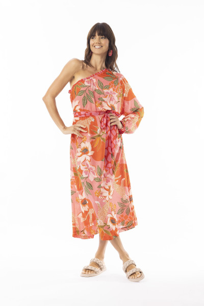 Aria Dress Off Shoulder Print