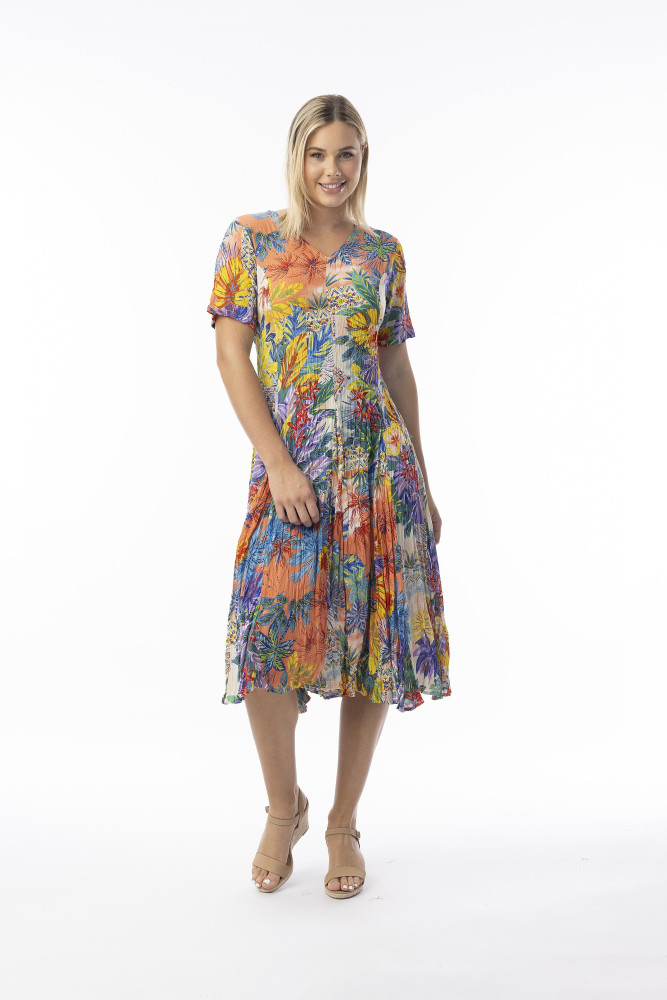 Aruba Dress Godet Print