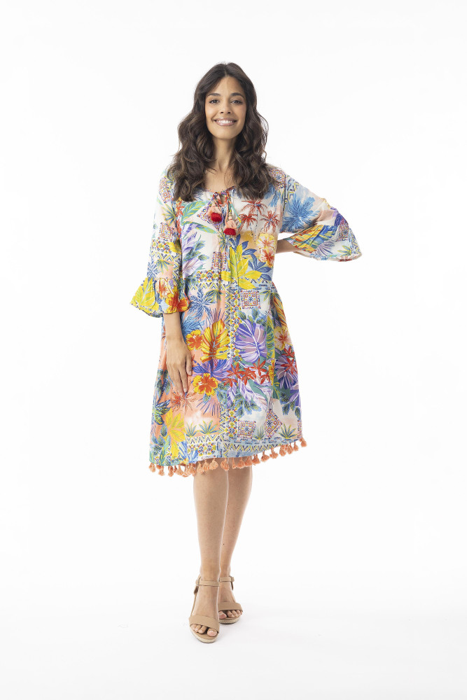 Aruba Dress Tassel Print