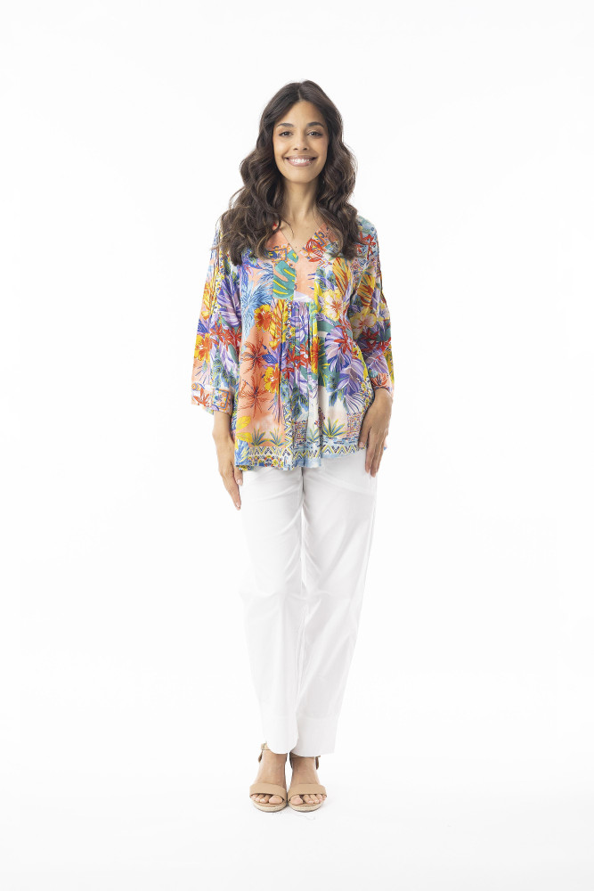 Aruba Top V Wide Sleeve Print