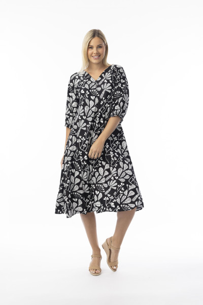 Ayangue Dress Bias Print