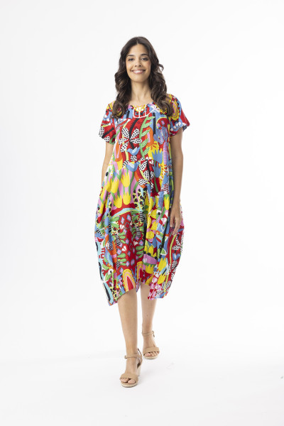 Ayangue Dress Bubble Short Sleeve Print