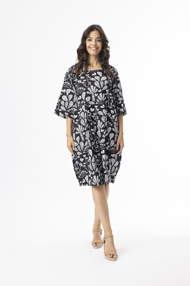 Ayangue Dress Oversize Elbow Sleeve Print
