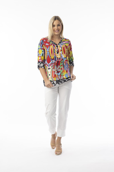 Ayangue Top Pleated Print