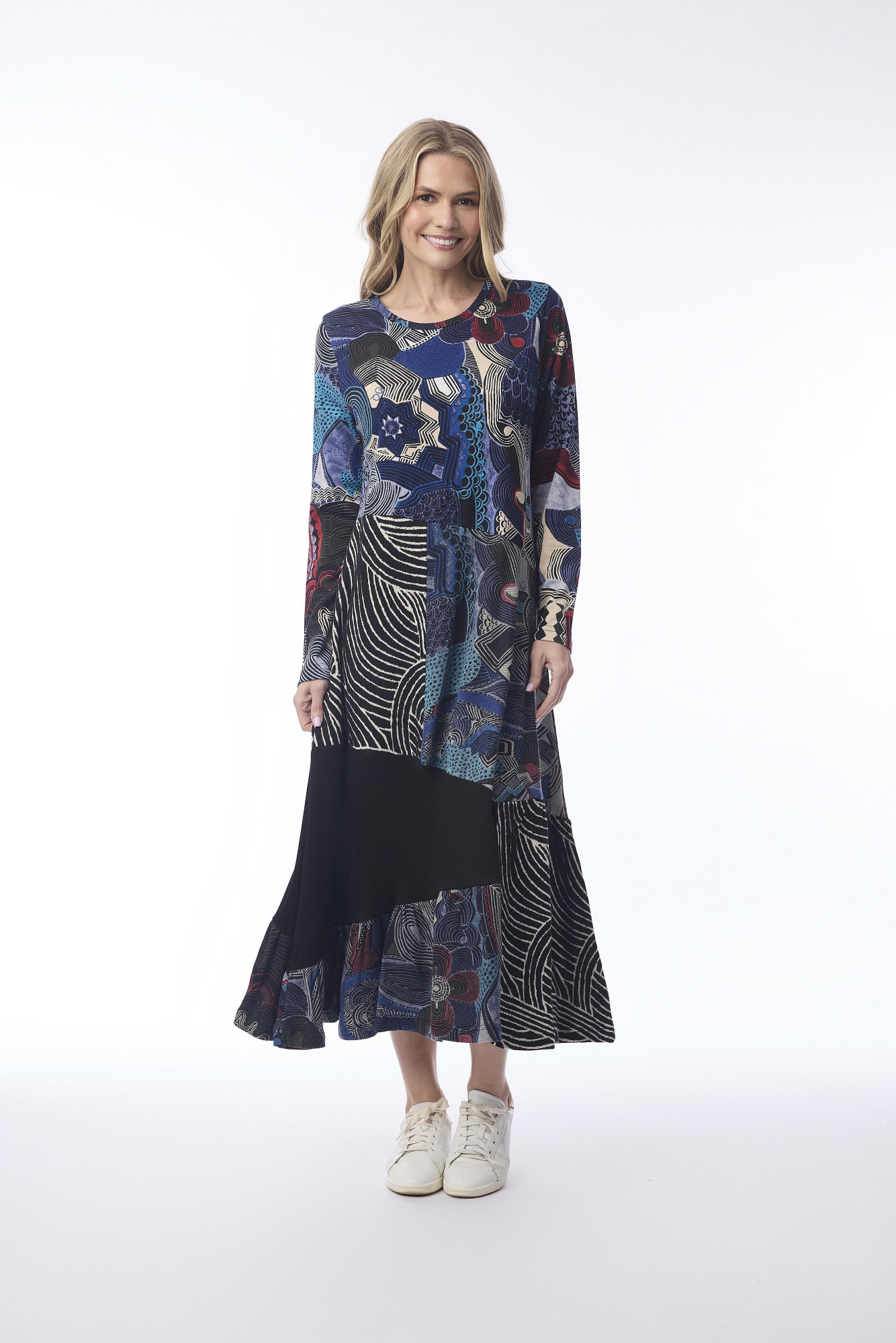 Benin Dress Maxi Patch Print