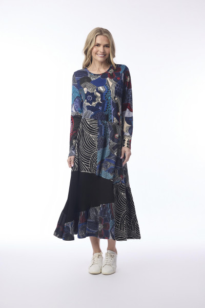 Benin Dress Maxi Patch Print