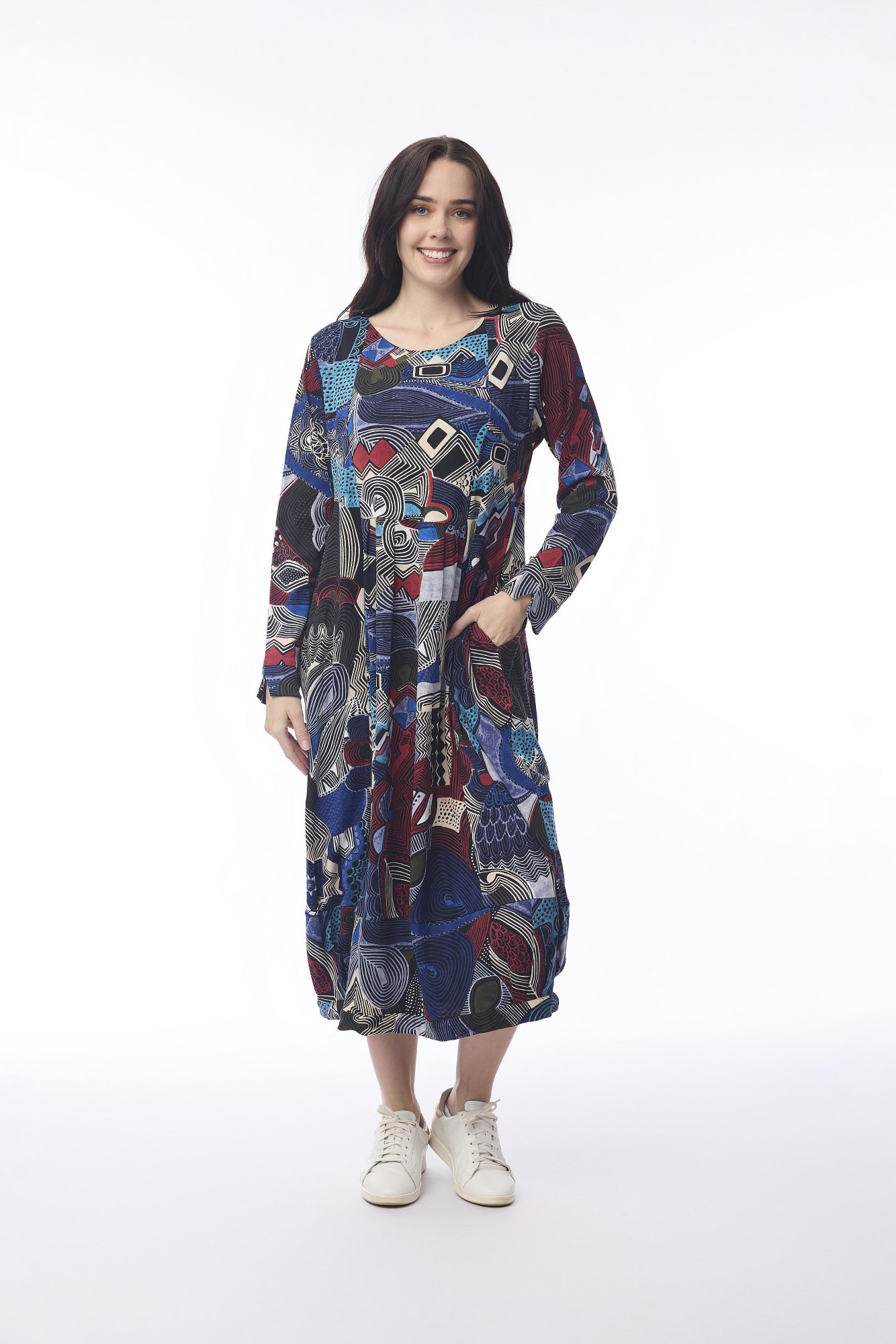 Benin Dress Yoke Print