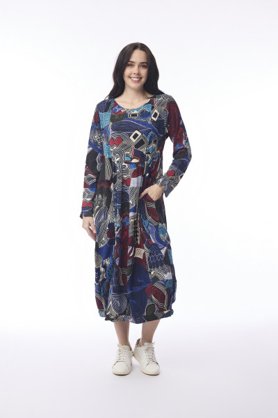 Benin Dress Yoke Print