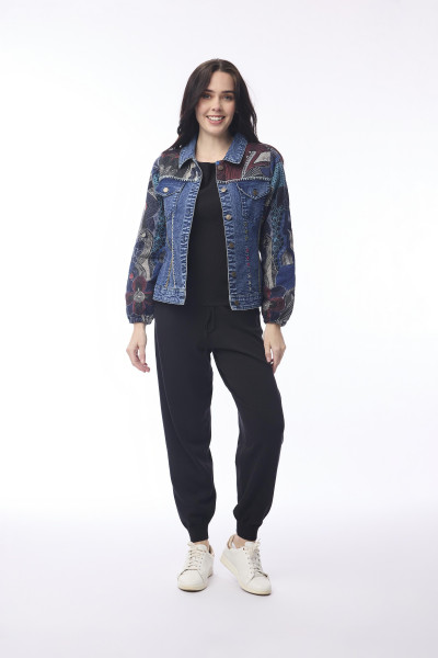 Benin Jacket Denim Puffer Print