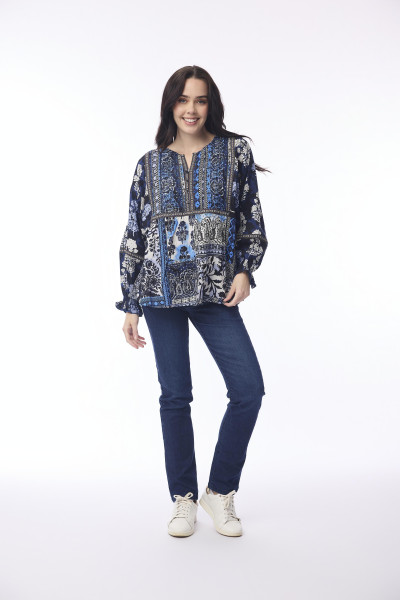 Bhadoi Top Boho Print