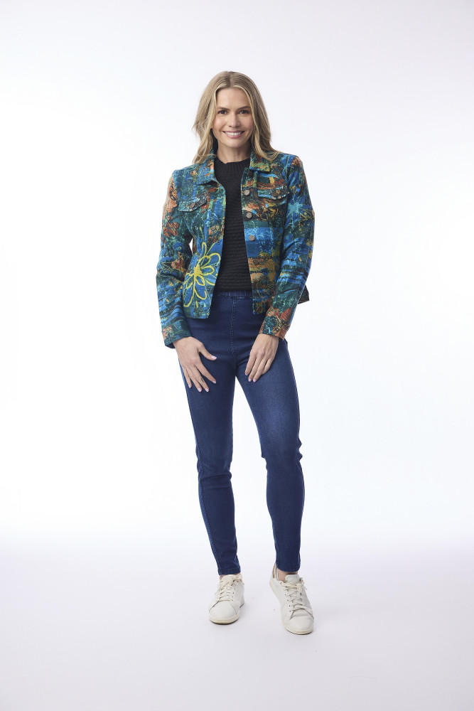 Biker Jacket Batik Floral