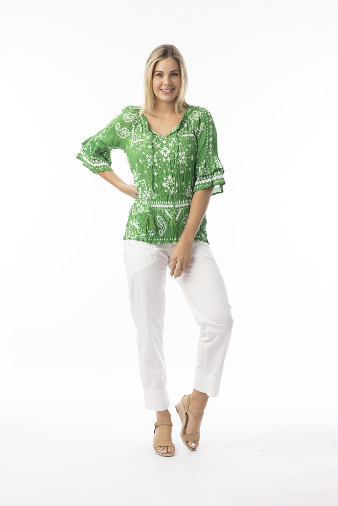 Boho Tops Shape 1 Bandana Green