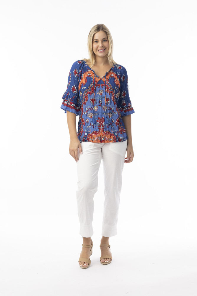 Boho Tops Shape 1 Ornate Panel Blue