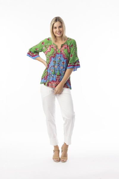 Boho Tops Shape 1 Ornate Panel Green