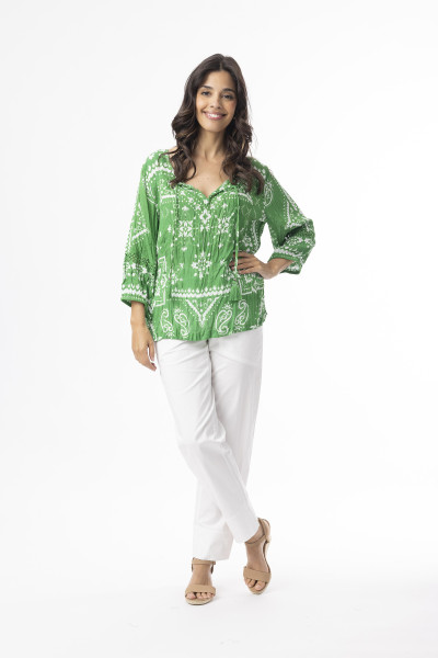 Boho Tops Shape 2 Bandana Green