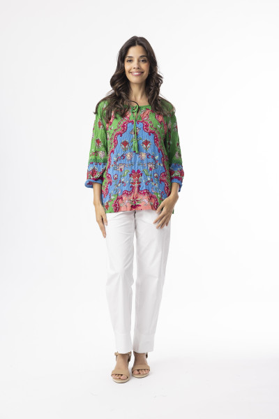 Boho Tops Shape 2 Ornate Panel Green