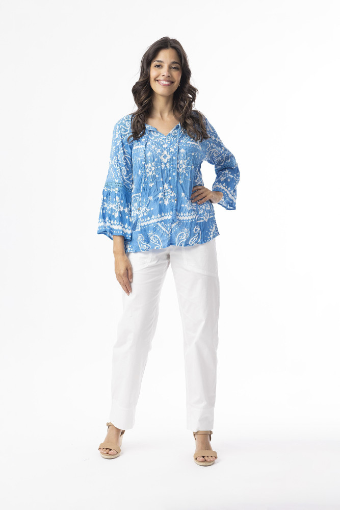 Boho Tops Shape 3 Bandana Blue