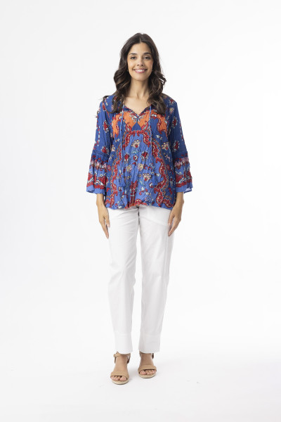 Boho Tops Shape 3 Ornate Panel Blue