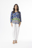 Boho Tops Shape 4 Indian Border Blue