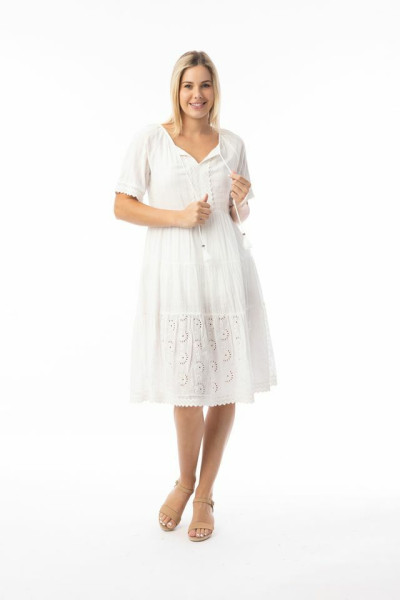 Broderie Essentials Dress Layers White