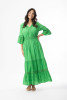 Broderie Essentials Dress Maxi V Green