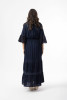 Broderie Essentials Dress Maxi V Navy