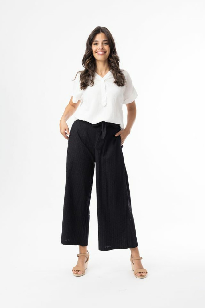 Broderie Essentials Pant Black