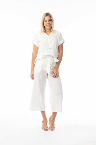 Broderie Essentials Pant White
