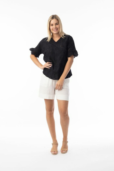 Broderie Essentials Top Black
