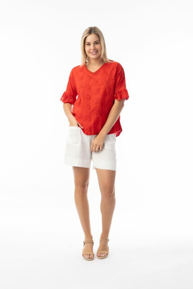 Broderie Essentials Top Red