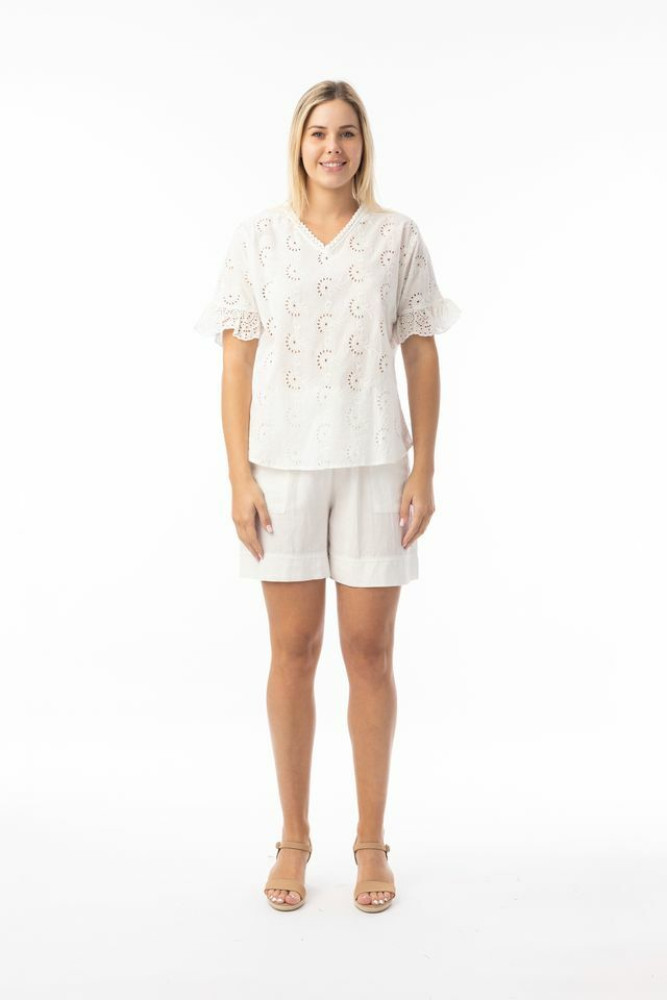 Broderie Essentials Top White
