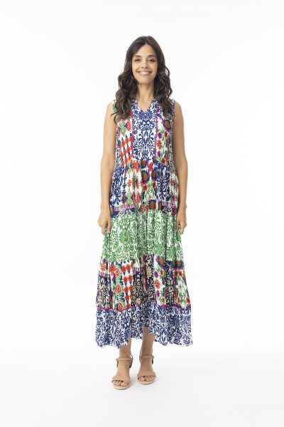 Buzios Dress Round Neckline Sleeveless Print