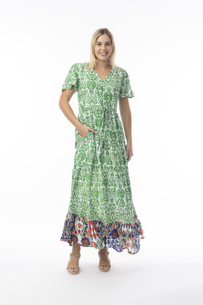 Buzios Dress Tie Waist Print