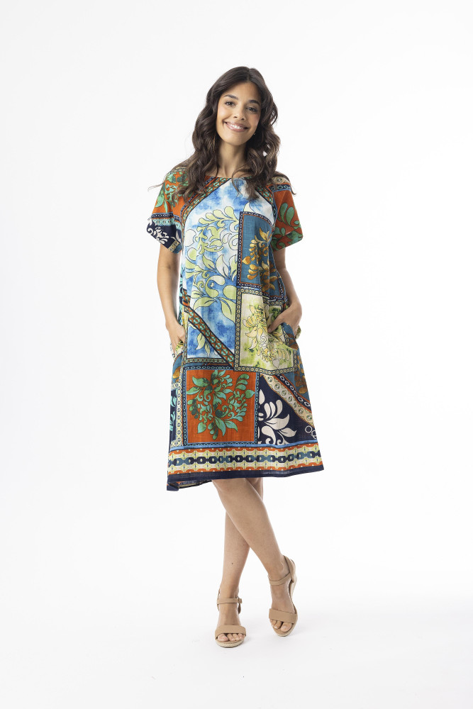 Cabo Fria Dress Bubble Short Sleeve Print