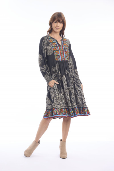 Cancun Dress Placket Print