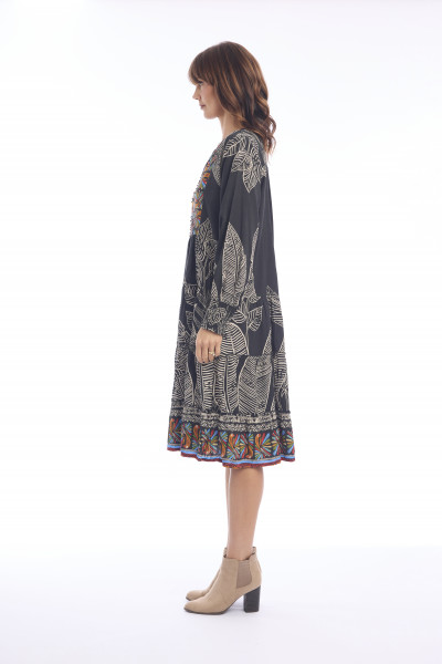 Cancun Dress Placket Print