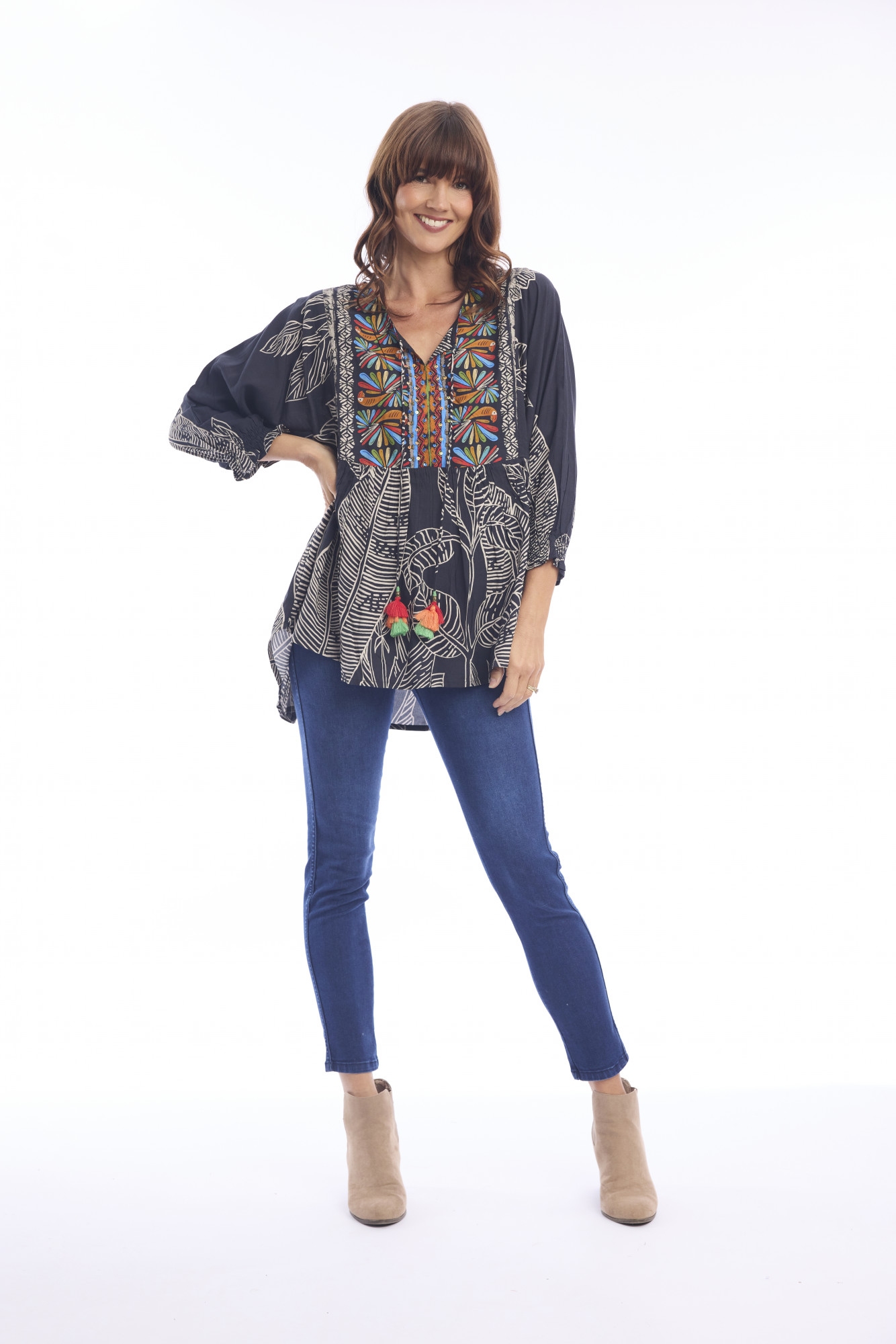 Cancun Top Boho Print