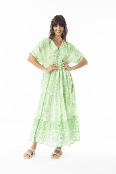 Carla Green Dress Midi V Layers Green