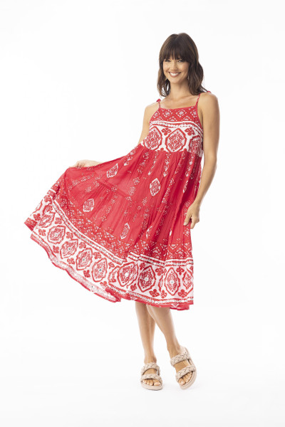 Carla Red Dress Tie Red