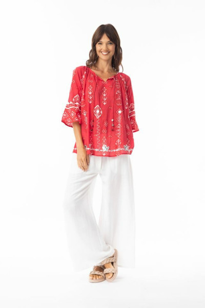 Carla Red Top Tassel Red