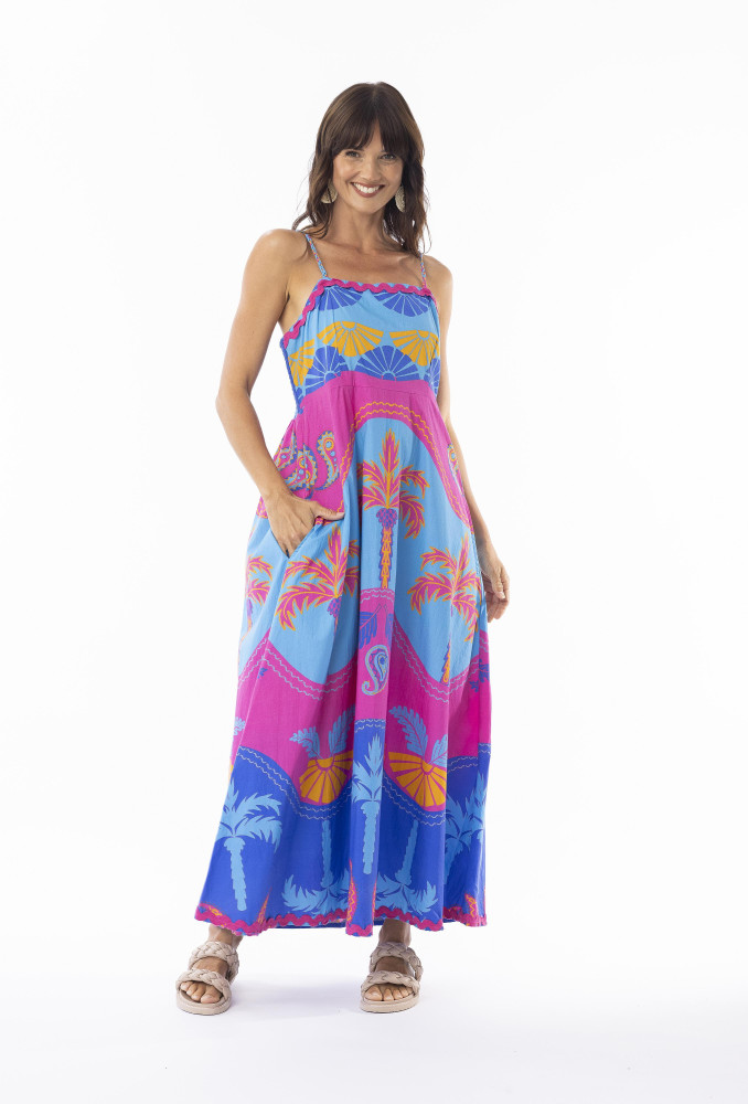 Celeste Blue Dress Strappy Blue