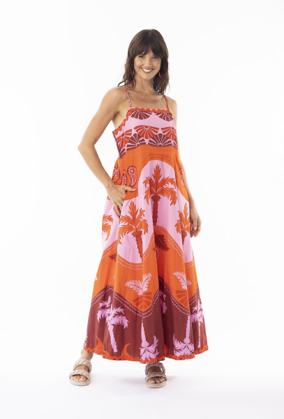 Celeste Orange Dress Strappy ORANGE