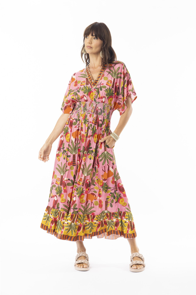 Chaira Dress Shirred Waist Print