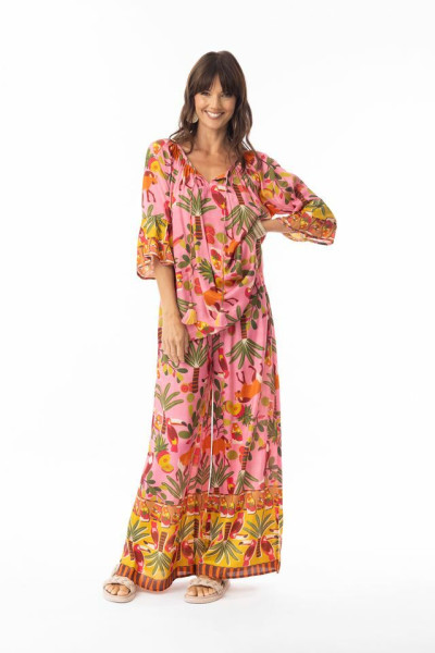 Chaira Top Tassel Print