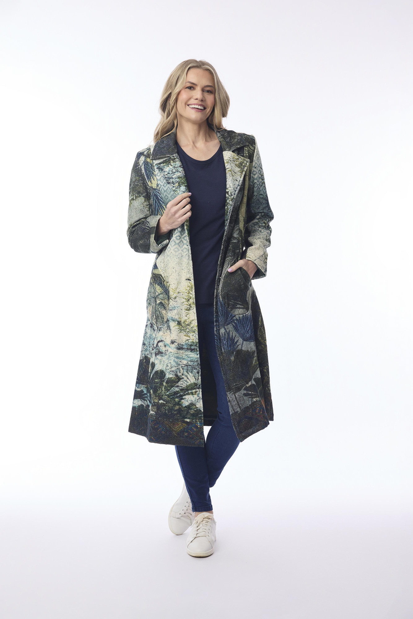 Coat Long Digital Tropical Jungle