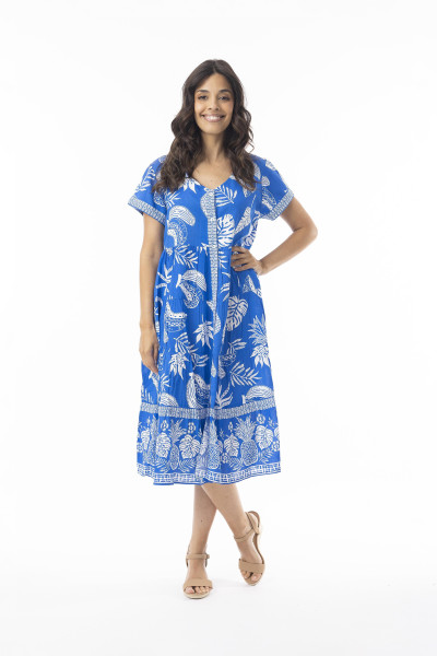 Comodoro Blue Dress Layers Short Sleeve Blue