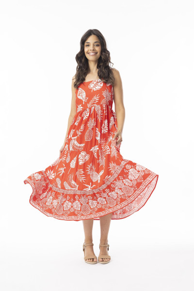 Comodoro Red Dress Strappy Red