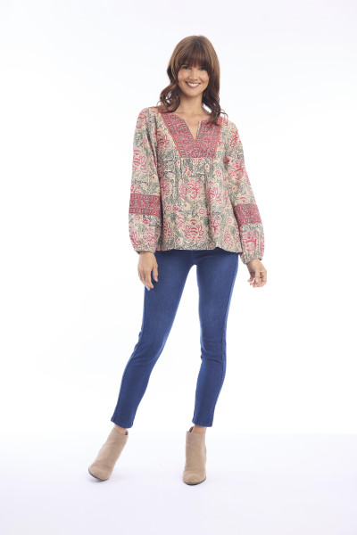 Comporta top Vneck Print