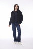 Cord Solid Biker Jacket Black
